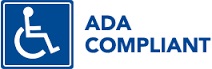 Americans With Disabilities (ADA) Compliance Logo on Restroom Trailer Rentals.