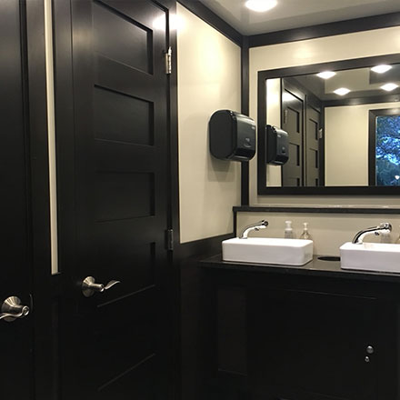 Interior of Restroom Trailer Rentals in Florida