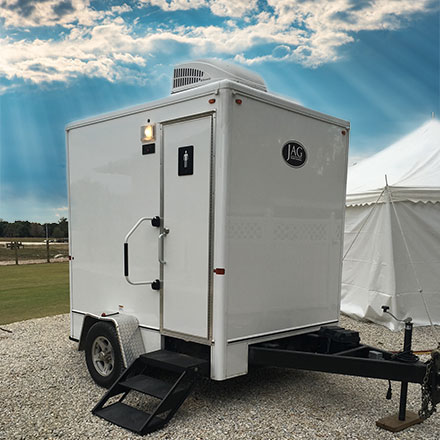 JAG Urban 2 Stall Bathroom Trailer Rental For Weddings, Fairs & Festivals