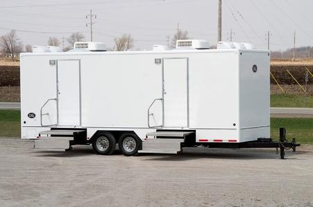 Long Term ADA Compliant Handicapped Bathroom Trailer Rentals in Manchester, New Hampshire and Concord NH.